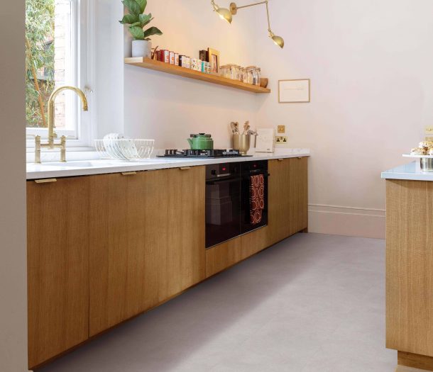 Pvc vloer betonlook grijs grote tegels